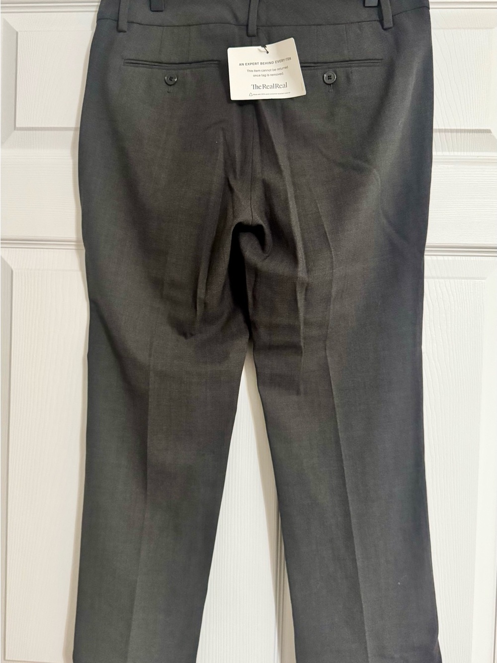 Vince Wool Blend Cropped Trousers Pants Dark Gray Size 6 - Picture 3 of 6